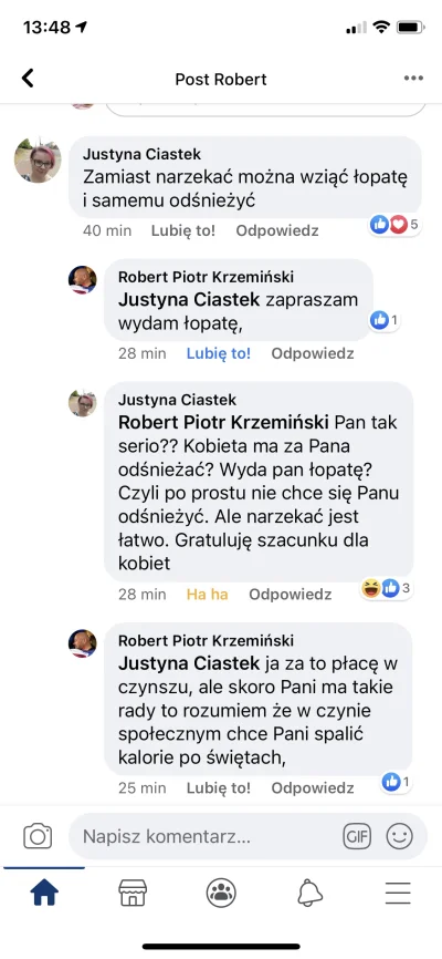 30062018 - Facet się skarży, że śniegu jest od #!$%@? a administracja ma to w dupie, ...