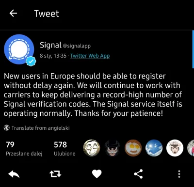 fi9o - W związku ze zmianą regulaminu Whatsapp i jeszcze tweetem Elona Musk use signa...
