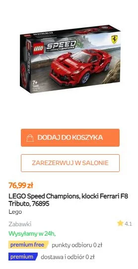 aurenos - #lego #76895
Hej, w empiku spoko oferta na zestaw #76895 Ferrari F8, zamów...