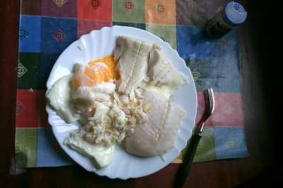 anonymous_derp - Dzisiejsze śniadanie: Duszona miruna, cztery jajka sadzone, sól.

...