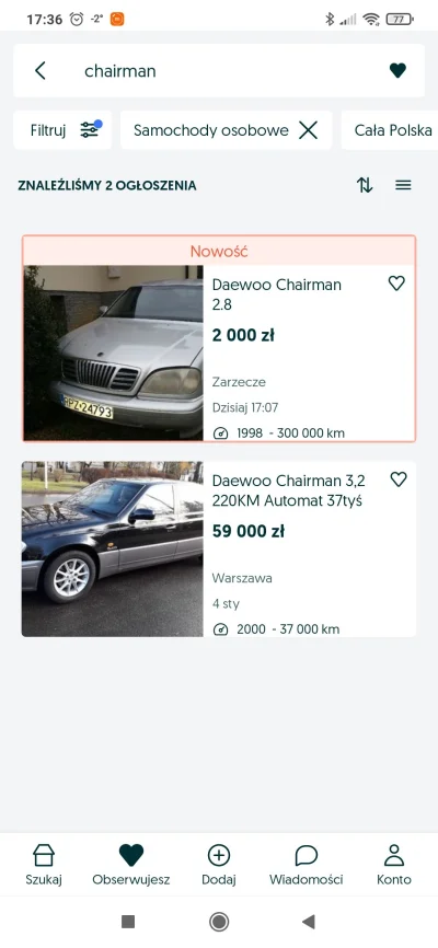 aksal89 - Nie wiem, czy wiecie, ale w Polsce Daewoo Chairman kosztuje średnio 30500 z...