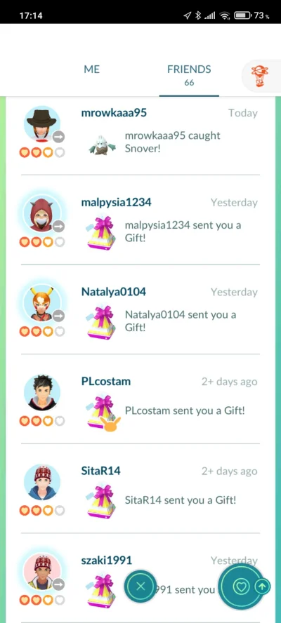 mlodzian - #pokemongo #pokefriends Szukam graczy do otwarcia gifta w najbliższy commu...