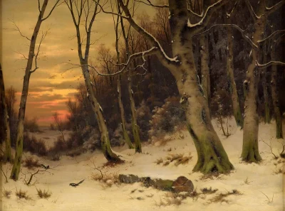 Hoverion - Eduard Hein 1854-1918 
Zimowy las, olej na płótnie, 60x80 cm
#malarstwo ...