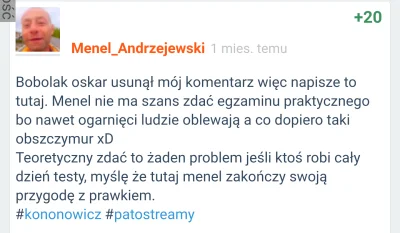 O.....7 - @Menel_Andrzejewski 
Przypominam dzbana dla was. 
Kasuj konto bo prawko z...