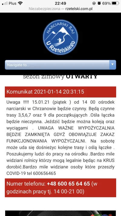 hill7 - #otwieramy #narty #koronawirus #lubelskie Od jutra stok w Chrzanowie otwarty.