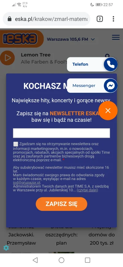 Stivo75 - Próbuję wyłączyć to gówniane zapisanie do newslettera ale jak klikam na krz...