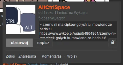 Niebadzsmokiem - @AltCtrlSpace: aż sobie notkę o Tobie dodałem, żebym czasem kiedyś n...