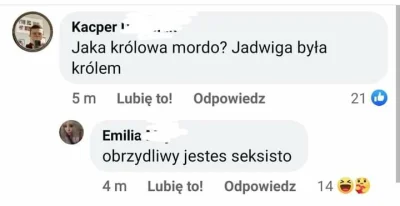 Sigfried - Szkoda, że #julka nie ogarnęła, że umniejsza Jadwidze nazywając ją królową...