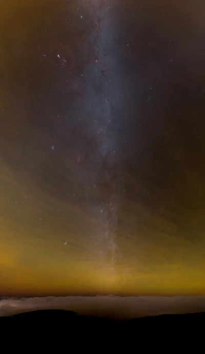 namrab - Panorama zimowej Drogi Mlecznej fotografowana podczas nocy z bardzo silnym a...