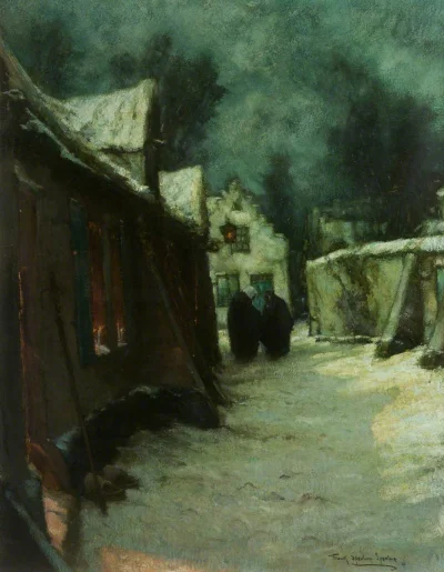 Hoverion - Frank Spenlove-Spenlove 1868-1933
The Light at the Door, a January Night ...