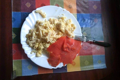 anonymous_derp - Dzisiejszy obiad: Gotowane flaki cielęce z 3 jajkami, wędzony łosoś,...