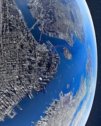 lunaexoriens - Zdjęcie znad Nowego Jorku potwierdzające kulistość ziemi.
#astronomia...