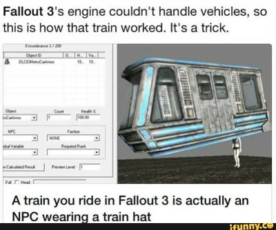 Wariner - Za każdym razem gdy trafię na wzmiankę o tym, że pociąg w Fallout 3 to tak ...