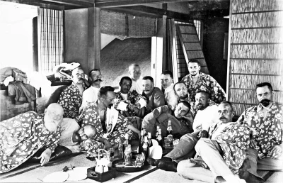 myrmekochoria - Rosyjscy jeńcy wojenni w gorących źródłach Dōgo Onsen w Japonii, 1904...