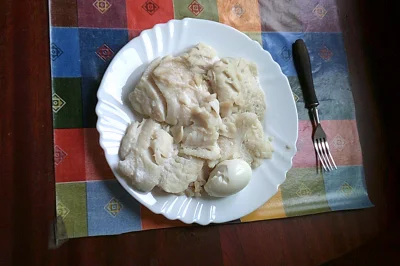 anonymous_derp - Dzisiejsze śniadanie: Duszone filety dorszowe, jajko na twardo, sól....