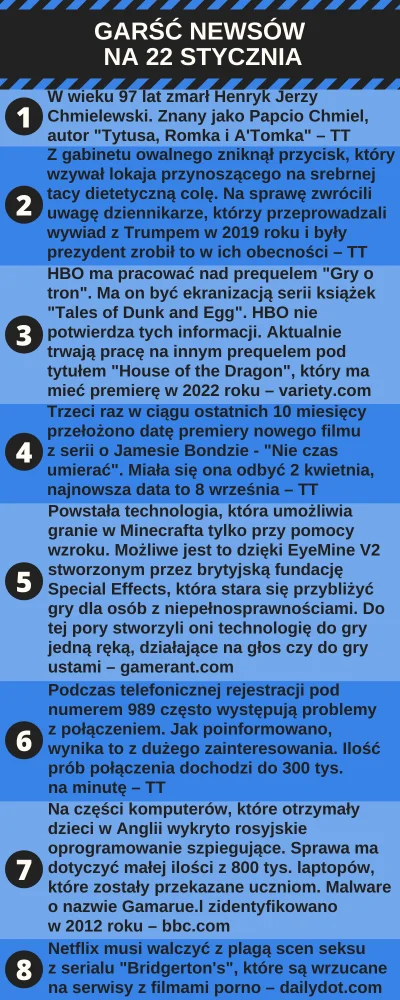 urarthone - Garść newsów na 22 stycznia #garscnewsow

TXT znajdziecie tutaj