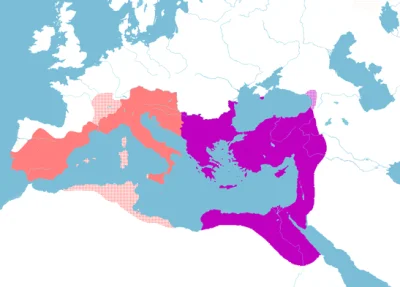 wjtk123 - Imperium Teodoryka Wielkiego w 523 r. (kolor czerwony). Dla Rzymian wschodn...