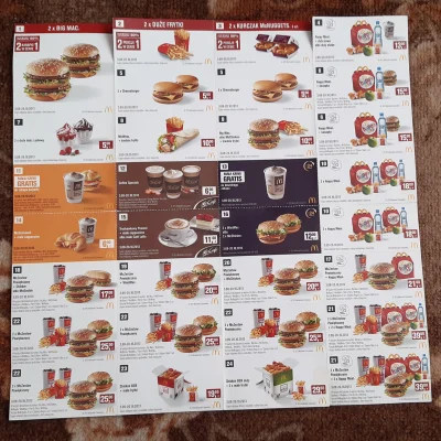 SzubiDubiDu - Kupony z McDonald's z 2013 roku kiedy to jeszcze były na karteczkach. P...