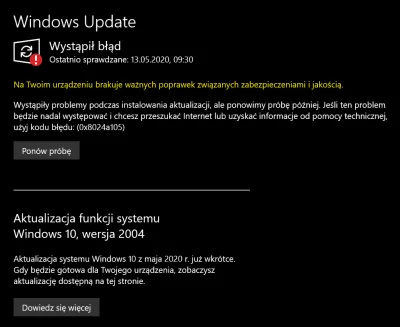 zryty_berek - #windows10 ale mi się dzielnie broni lapek przed aktualizacjami :-)
