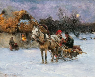 HaHard - Alfred Wierusz-Kowalski (1849 - 1915)
W zimowy wieczór
Olej, deska 17.7 x ...
