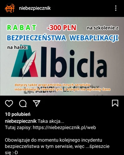 WuDwaKa - Jaka cebuladeals od @niebezpiecznik-pl xD

#programowanie #albicla #bezpiec...