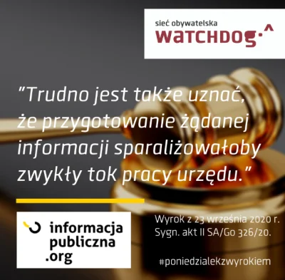 WatchdogPolska - Wnioskodawca wysłał do urzędu pytanie, które wymagało jedynie odpowi...