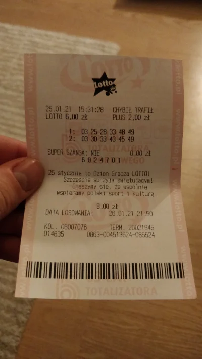 Trollunio - 25 stycznia - Dzień Gracza Lotto!

Nawet na wydrukach o tym wspominają ;-...