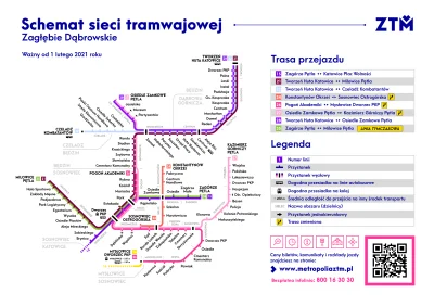 sylwke3100 - Schemat sieci tramwajowej w Zagłębiu Dąbrowskim (Sosnowiec, Będzin, Dąbr...