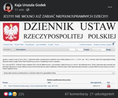 saakaszi - Hura, teraz niepełnosprawne dzieci umrą zaraz po porodzie, co za fantastyc...