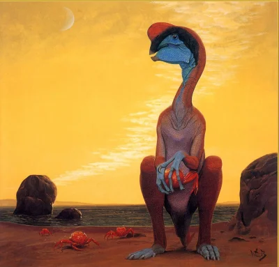 GARN - #sztuka #art #grafika #paleoart autor: Wayne Barlowe, Oviraptor philoceratops