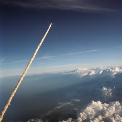 ntdc - Wahadłowiec kosmiczny Challenger startujący z Centrum Kosmicznego im. Kennedy'...