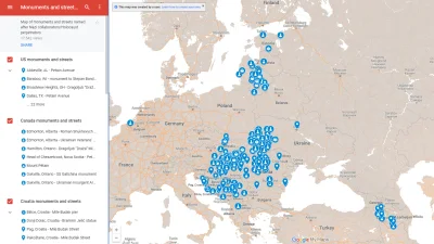 marcelus - Mapa pomników i ulic nazwanych imionami kolaborantów nazistowskich / spraw...
