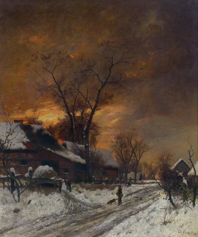 Hoverion - Carl Schultze 1856-1926 
Zimowy zmierzch, olej na płótnie, 99 x 82,2 cm
...