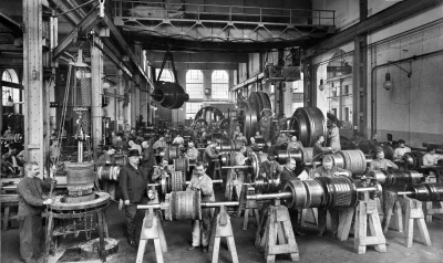 myrmekochoria - Wnętrze fabryki Siemensa w Norymberdze, 1910. Kolosalna i robiąca ogr...