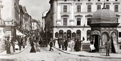 kawiarnianypl - Plac Halicki, Halicka, Wałowa. Lwów 1894. Fot. Domena Publiczna, Fran...