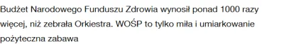 milymirek - @AgentGRU: Porównaj kasę z WOŚP do kasy z NFZ. To dopiero mikro kropla. (...