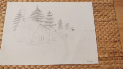Ayano - Mój zestaw to

a) Narysuj zimowy pejzaż dowolną techniką.
b) Naucz się robić ...