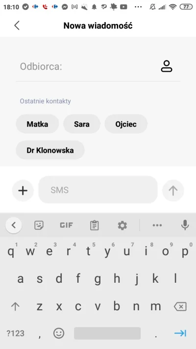 FrauWolf - Wysyłając SMS, kontakty jakie proponuje mi telefon, to mamę, tatę, siostra...