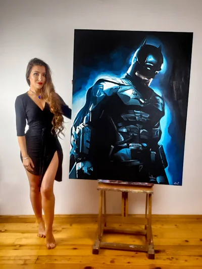 milalulu - @milalulu: Batman 1,3x1m Akryl na płótnie. Spory chłop, sporo pracy, a to ...