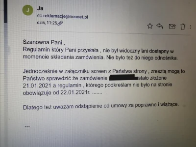 Mazurskimazur - Odpowiedź jaką im wysłałem.