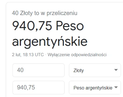 kilowodypod_stopa - @believe77: 941.01 ARS mi dodało. Na dole kurs wg google, jak wid...