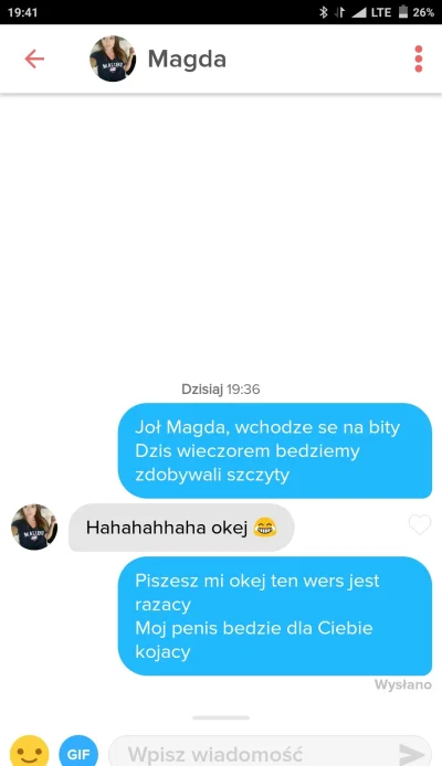 C.....u - #podrywajzwykopem #tinder
Jak bedzie 100 plusow to wrzucam tu nudesy mirab...