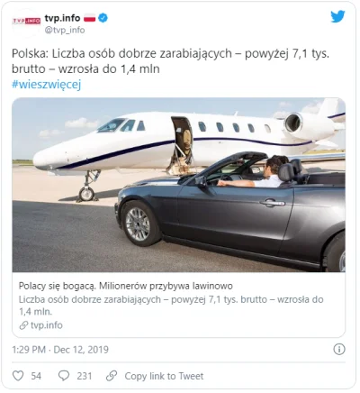 T.....e - Ale jak to, przecież w TVP mówili że Polacy się bogacą i podjeżdżają pod sw...