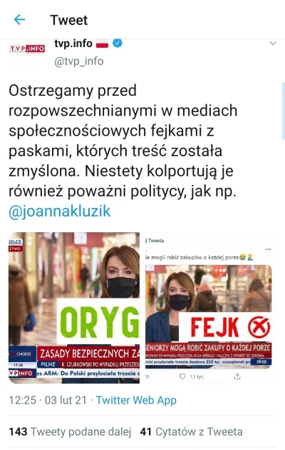 roszej - #tvpis w sumie nie wiedziałem, że to fejk. Ciężko rozróżnić¯\(ツ)/¯