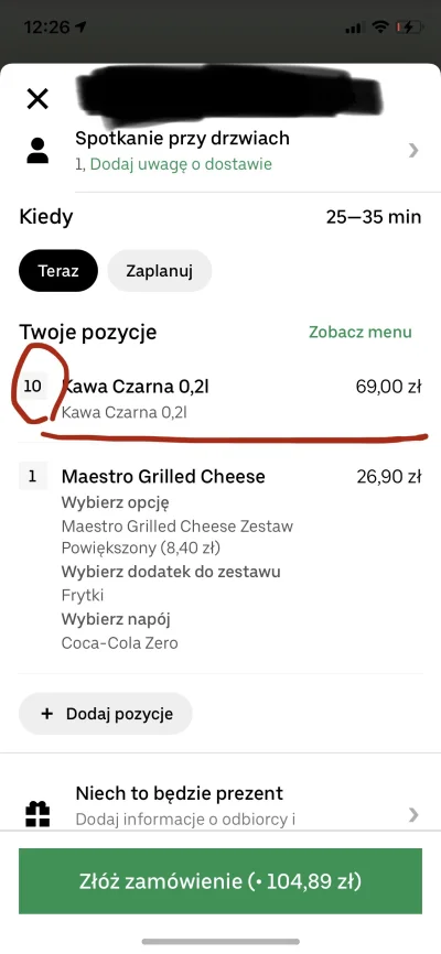 LewCyzud - Co jakiś czas zamawiam coś przez Uber Eats i za każdym razem kurier nie za...