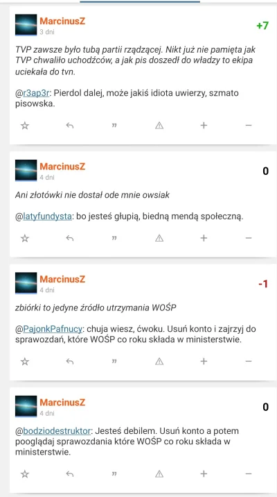 defkor - @a_s @m_b @moderacja czemu takie cos @MarcinusZ ma tu jeszcze konto? #bekazp...