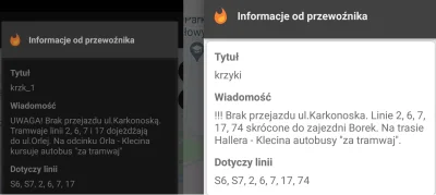 kasia-kozak - 85-2 --> 83! 

Dodatkowo 2 mityczne "braki przejazdu" na Karkonoskiej...