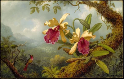 Lifelike - "Orchids and Hummingbird", Martin Johnson Heade (1819–1904)
"Cattleya Orc...