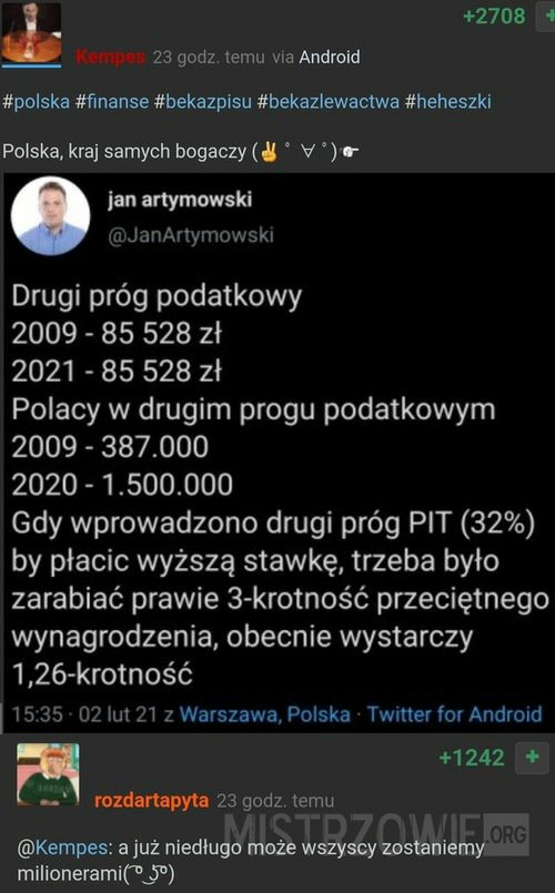 Sukces Rzadu Ii Najubozszy Kraj Swiata Ma 2x Wyzsza Od Nas Kwote Wolna Od Pit Wykop Pl