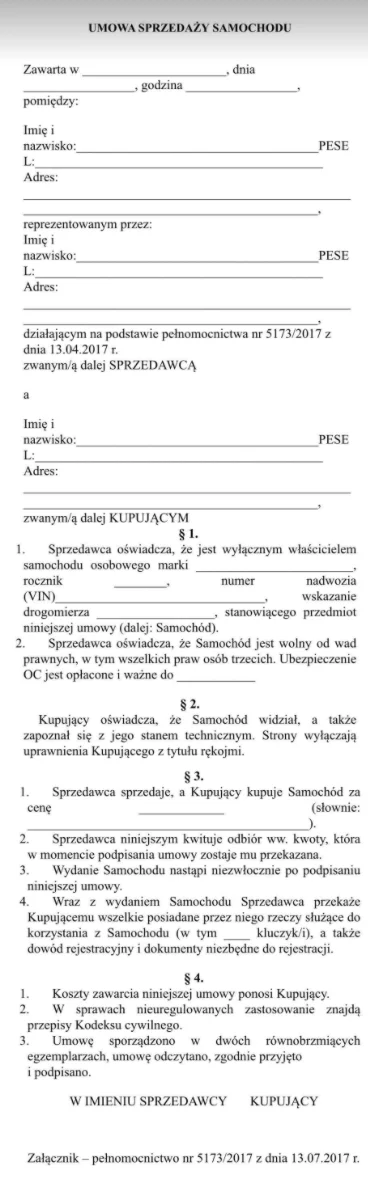 murderen - Witam, jadę w tygodniu kupować auto i sprzedający wysłał mi umowe, którą b...